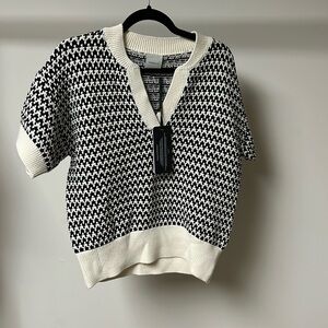 Varley Dora knit top egret